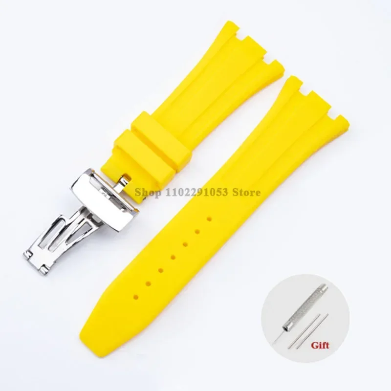 Premium 27mm Waterproof Rubber Watch Strap with Solid Butterfly Buckle