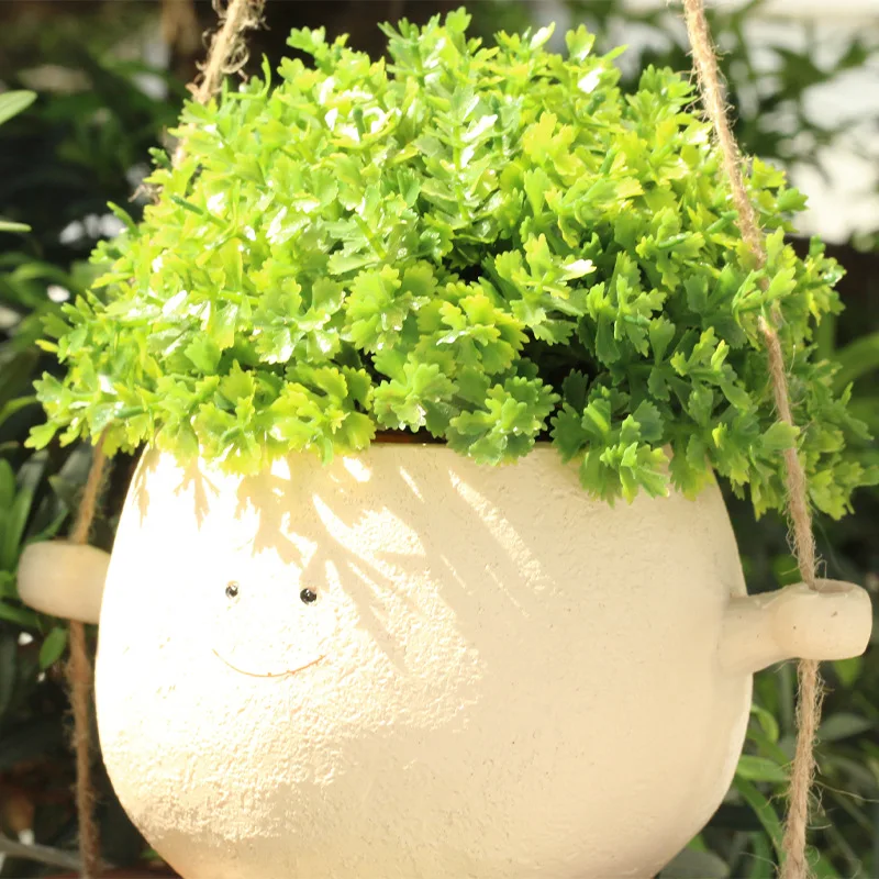 Garden Decoration Cute Swing Jar and Small Flower Pot Outdoor Courtyard Small Pendant Gift