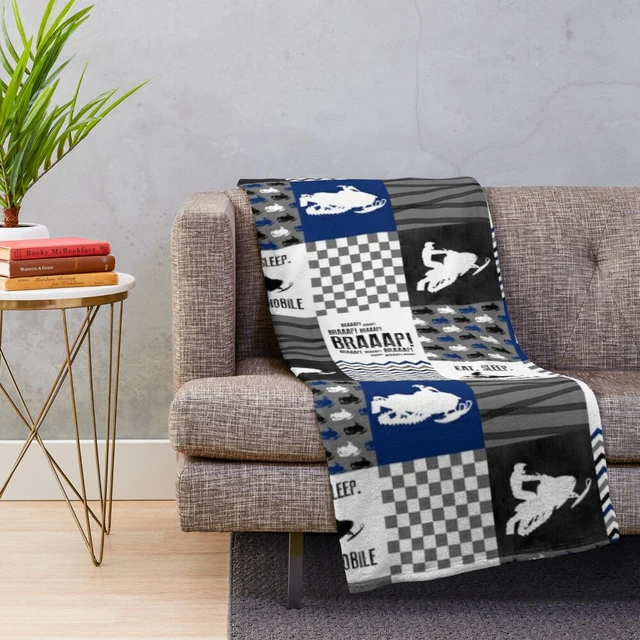 Snowmobile Fabric For Fleece Blankets
