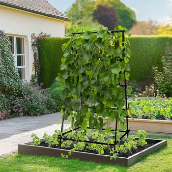 A-Frame Garden Trellis with Netting – 105CM Plant Support 1
