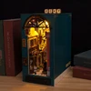 DIY Book Nook Wooden Miniature Model Kit Chinese Street View Oriental Tales Bookend 3D Puzzle Bookshelf Home Decor Friends Gifts 4