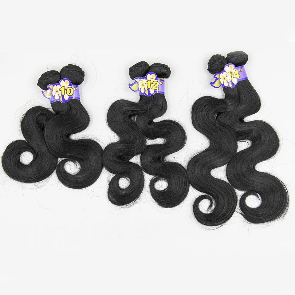 Body Wave Bundles 6pcs/Lot Synthetic Wigs 10 12 14 Inches Short Hair Extensions Heat Resistant Fiber Wigs Cosplay Party
