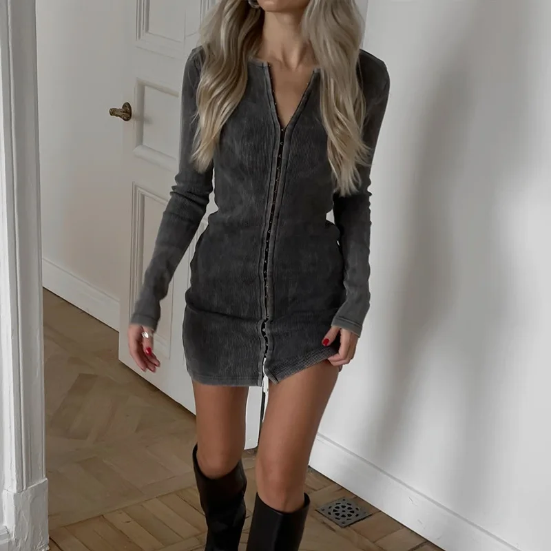 

Casual Distressed Slim Fit Buttons Skirt