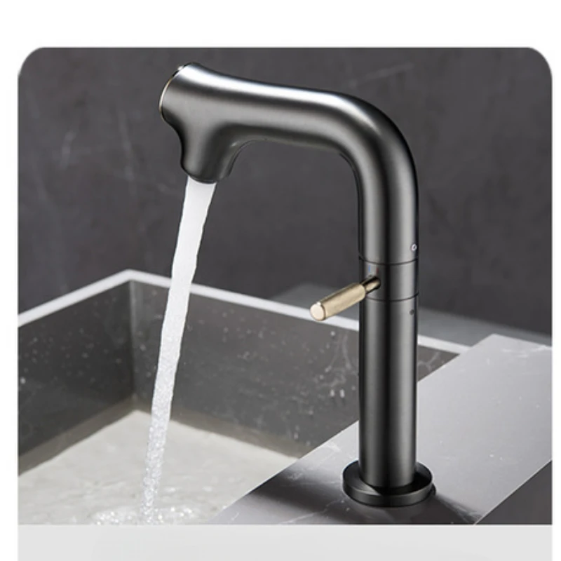 thumbnail image 1 of Grifo de lavabo con pantalla Digital inteligente a la moda, lavabo de baño, grifo para el hogar, pistola de Control Dual caliente y fría, gris, 1 of 5