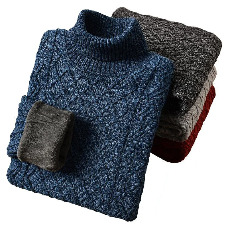

Knitwear Warm Winter Men Turtleneck Pullover Wool Liner Thick Snow High Neck Mens Sweater Pullovers 2024 Plus Size 5XL 6XL 7XL