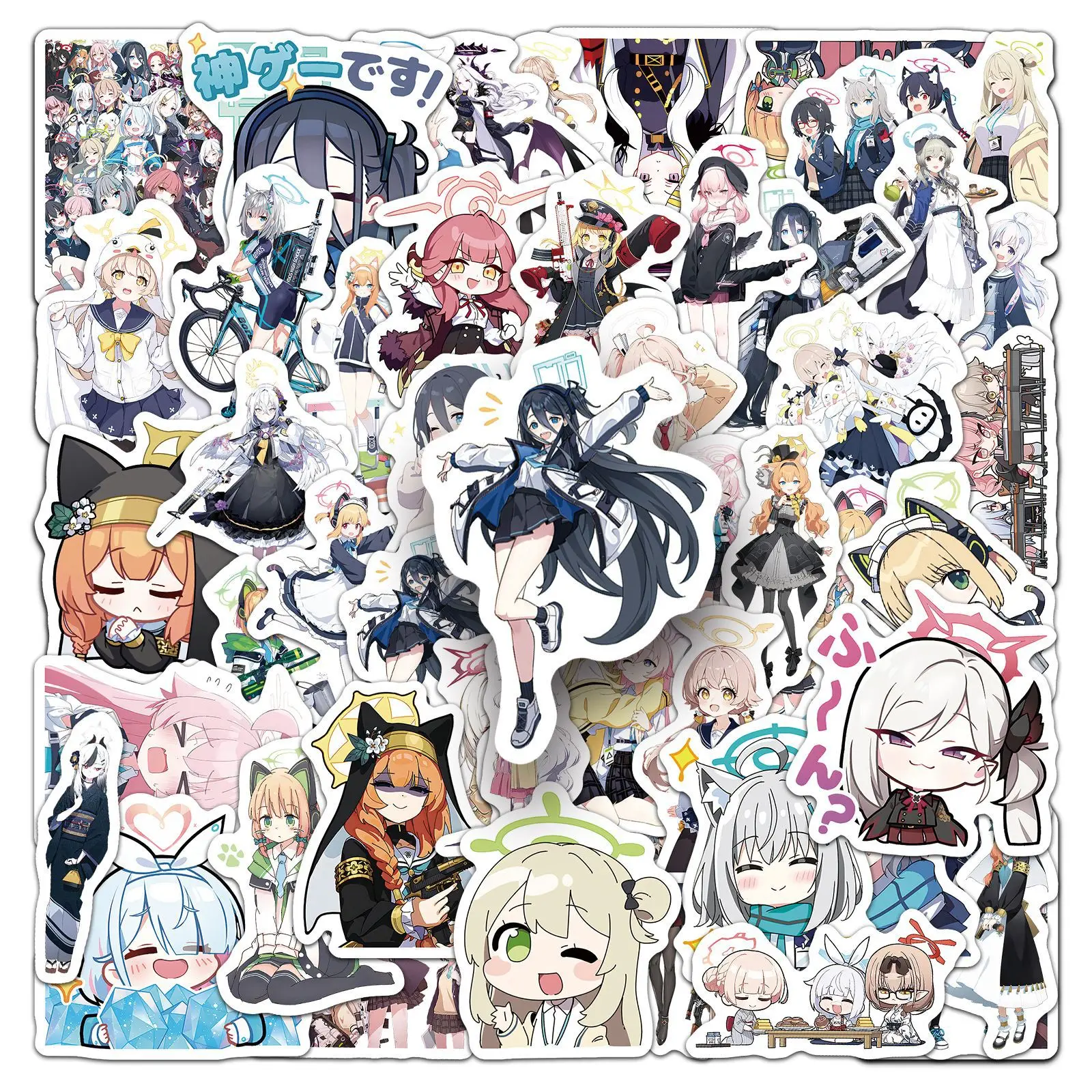 50PCS Role Playing Games Stickers Blue Archive The Animation Cartoon Sticker DIY Decoration Laptop Guitar Car Bike Decals Toy - 2