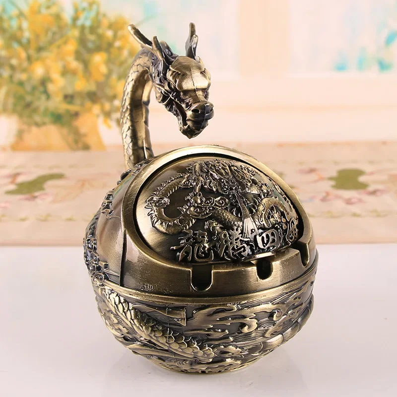 12 Zodiac signs retro ashtray with lid home office ashtray decoration