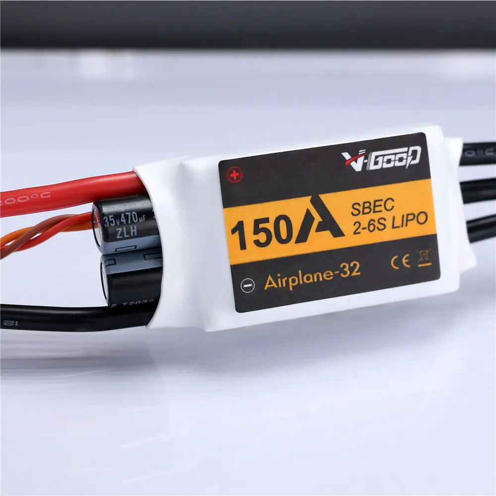 

VGOOD Airplane32 A32 150A Airplane Brushless ESC 5.5V/5A SBEC 2-6S LIPO for RC Model 3D Ducted Airplane Fixed-Wing DIY Parts
