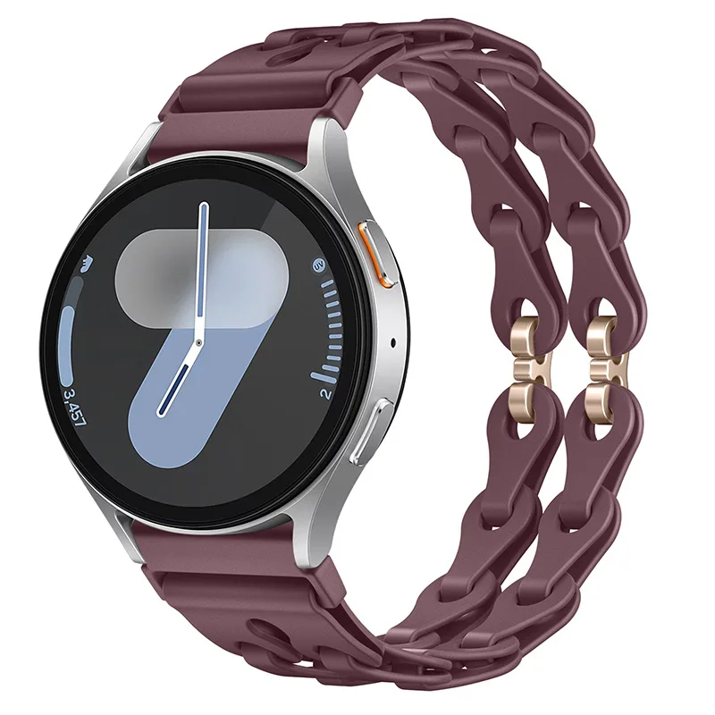 Silicone Chain Strap - 20mm/22mm Versatile Smartwatch Bracelet