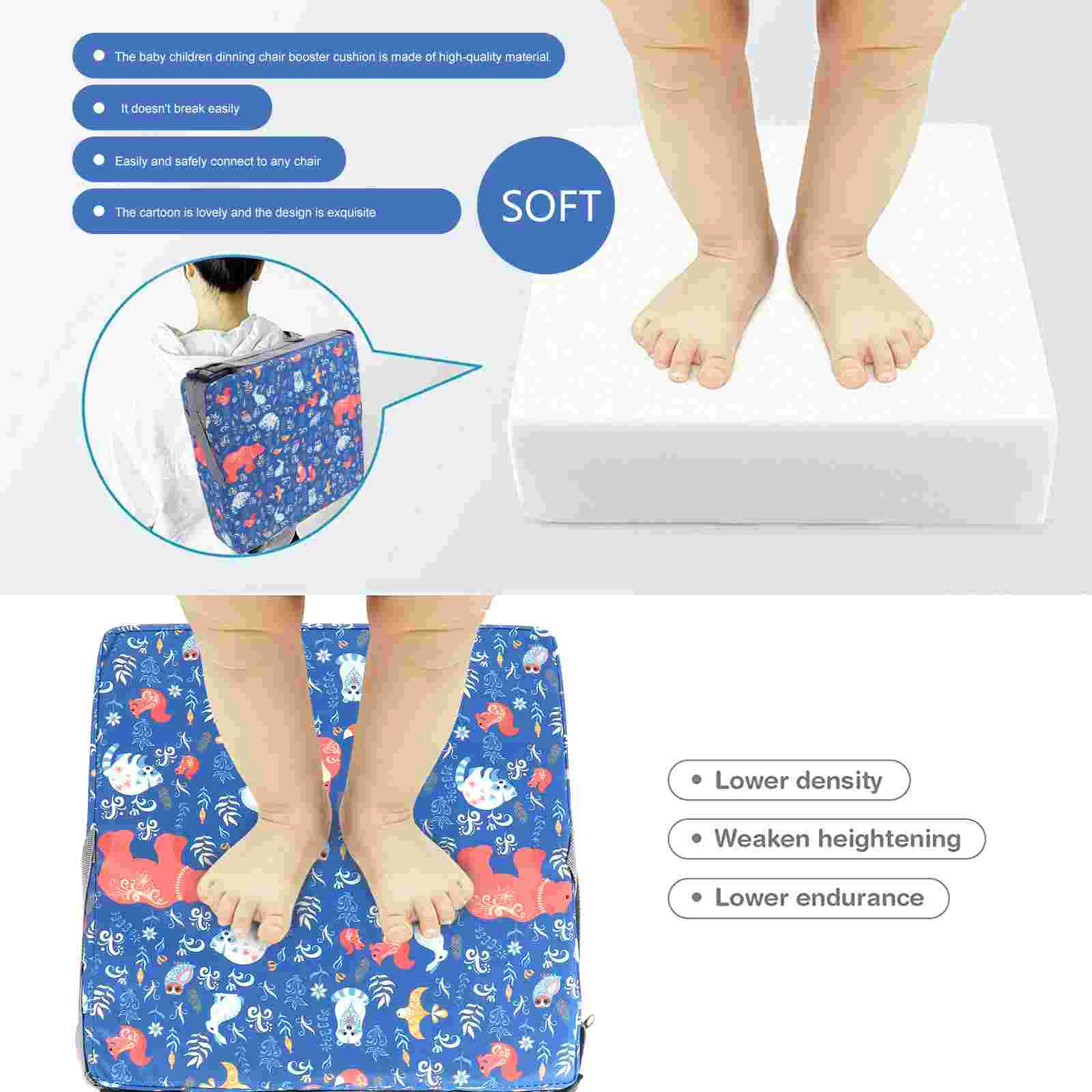 어린이 다이닝 의자 부스터 쿠션, 분리형 의자 부스터 시트, 1 개