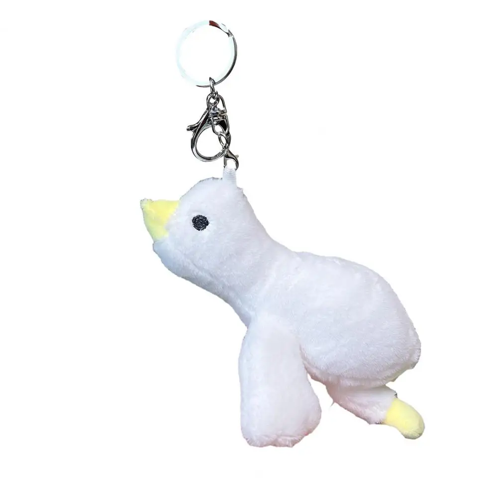 Hanging Ornament Cute Lie Down Goose Plush Keychain Adorable Stuffed Doll Ornament for Backpack Couple Key Ring Charm Birthday metal triangle spring buckle keychain snap ring for wallet car bag handbag key making supplies accessories charm connector