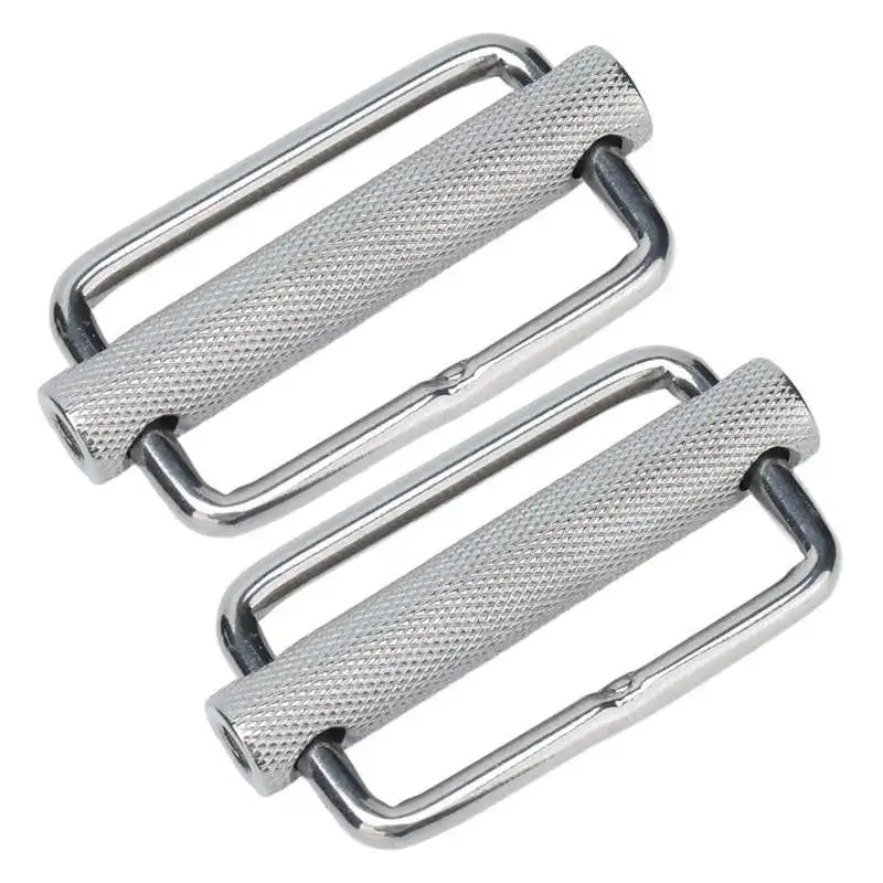 Slide Buckle 316 Stainless Steel Rectangle Adjustable Knurled Roller Belt Buckles 2Pcs gate buckle
