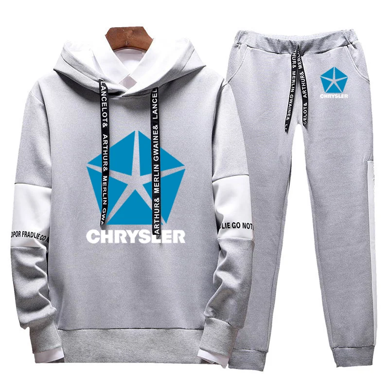 Chrysler 2022 men's new sportswear autumn and winter lace-up season hoodie sweater sportswear pullover top+sweatpants 2-piece se