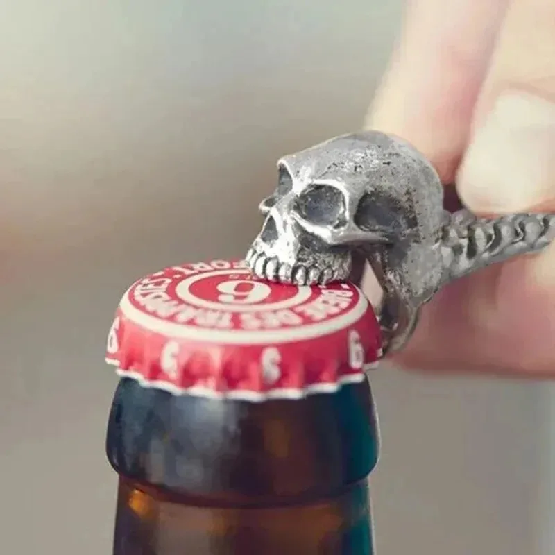 Creative Personality Alloy Skull Bottle Opener Halloween Funny Beer Can Opener Christmas Gift Thanksgiving Gift