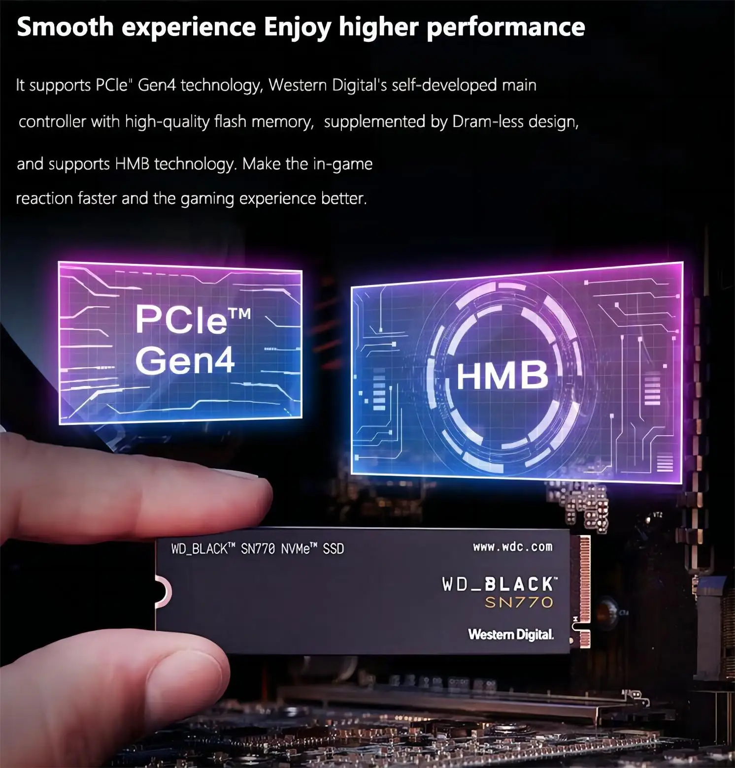 PC Ʈ ̹ ϵ ̺  ̹ ָ Ʈ ̺,  WD SN770 NVMe SSD 500G, 1TB, 2TB, Gen4 PCIe M.2, 3 DNND