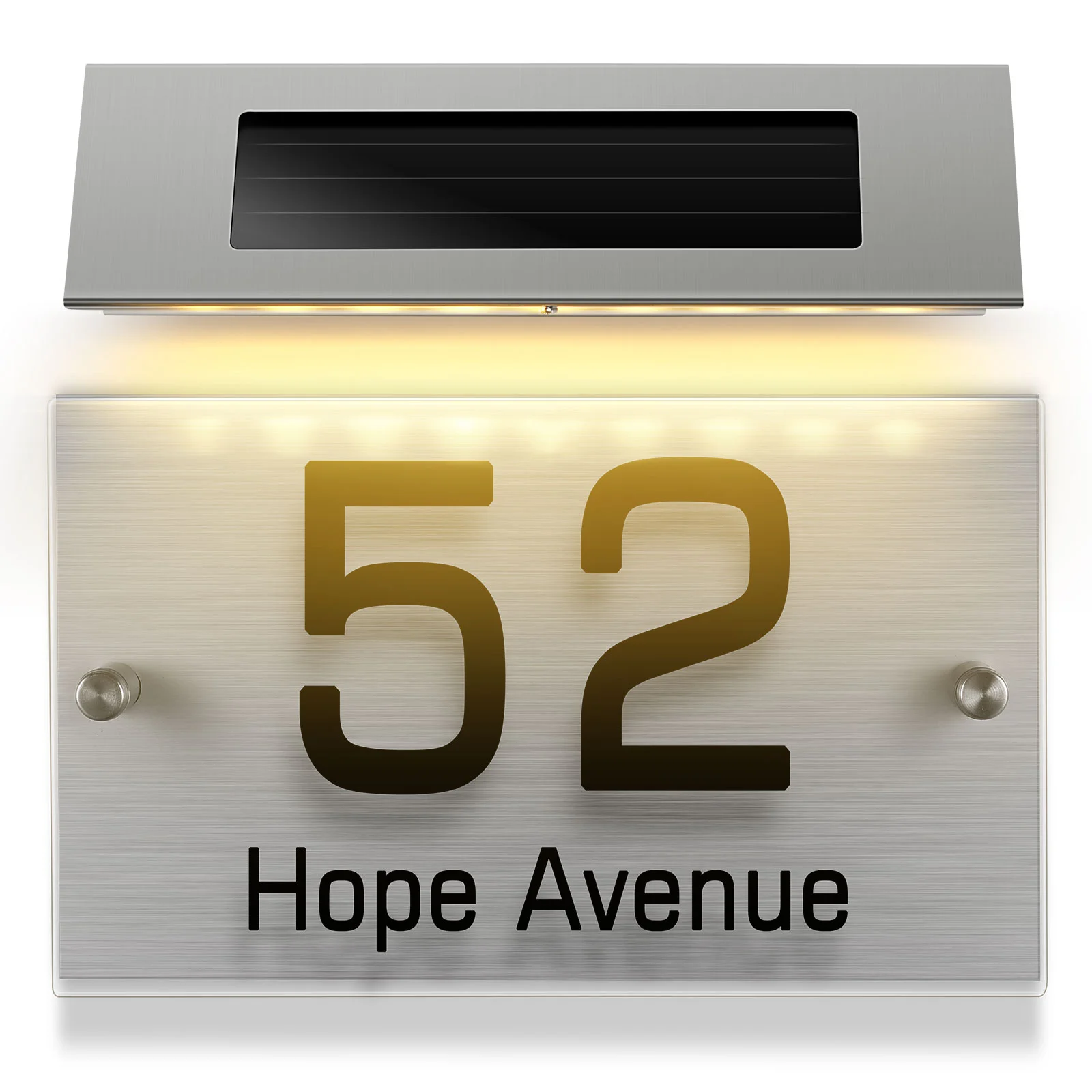 

Solar Address Sign House Numbers Solar Powered Led Lighted Address Plaque Outdoor Led Illuminated Address Numbers Solar House