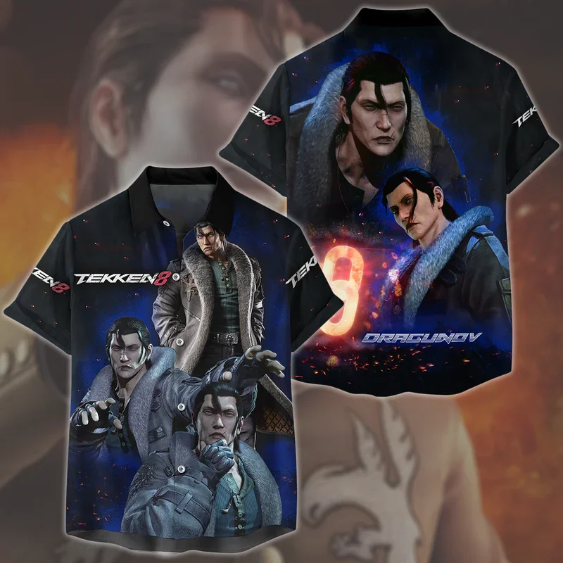 Tekken 8 Kazuya Mishima Video Game 3d Print Shirts Men Women Fashion Oversized Blouse Lapel Shirt Beach Camisas Unisex Clothing 4