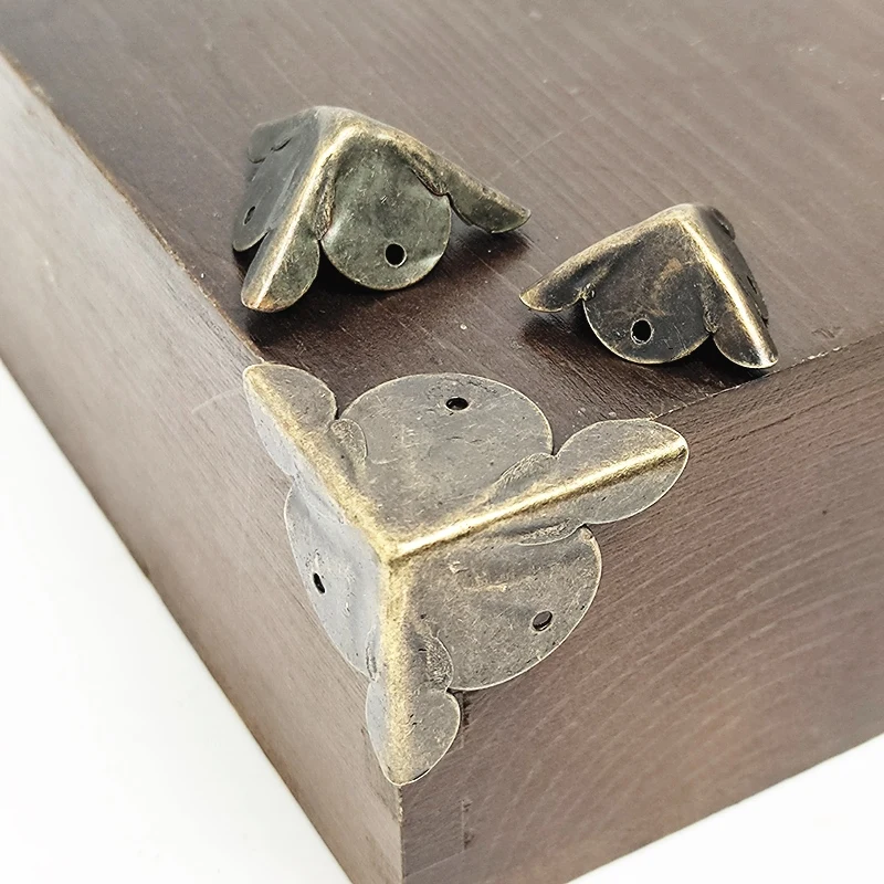 Corner Protector For Wooden Box 4/8/10pcs Metal Bracket Antique Brass Cabinet Chest Decorative Fastening Shelf Support Furniture