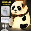Panda Silicone Lamp Eye Protection Patting Lamp Bedroom Bedside Decoration Baby Toys Night Light 7 Colour Rechargeable LED Light 2