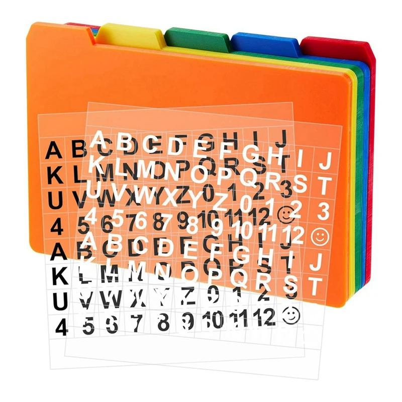 

50 PCS Index Card Guide Set Alphabet Sticker Index Card Dividers Self Adhesive Number Stickers Kit (Mix Color, 3 X 5 Inch)