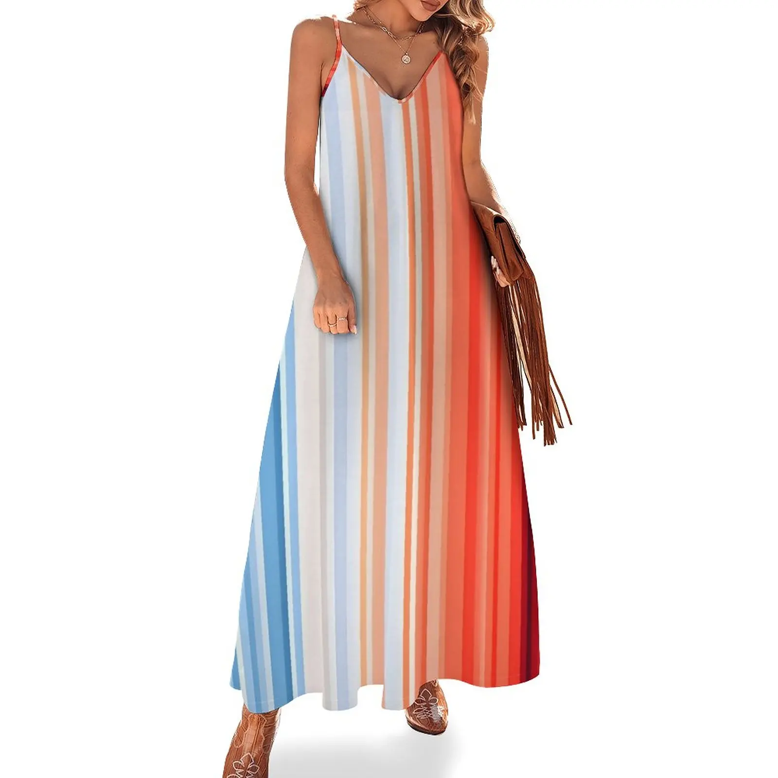 

New Climate Change Stripes Sleeveless Dress Dresses dress women summer birthday dress for women prom dresses 2023