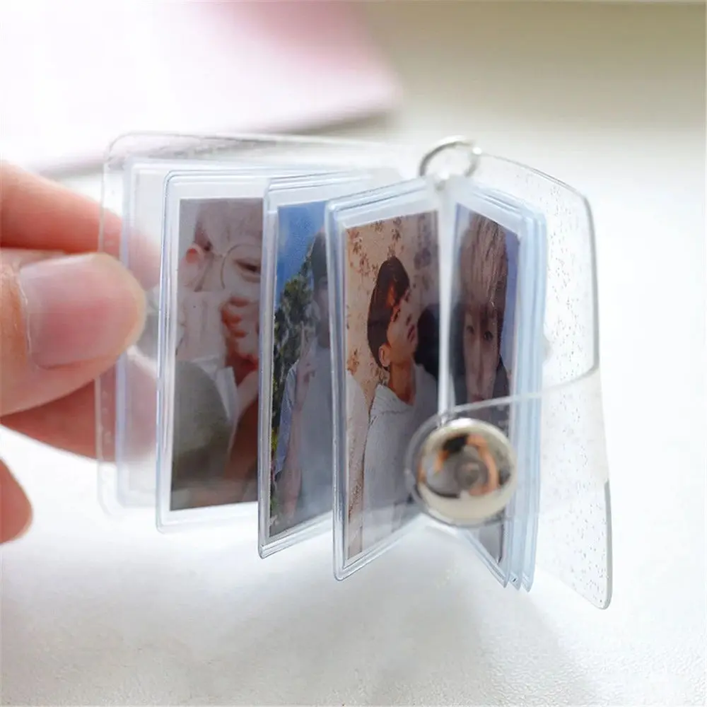 

Gift Mini Photo Holder 16 Pockets Albums Pendant Card Holder Photo Album Keychain Card Bag Card Book Keyring 1 2 Inch