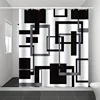 Geometric Black & Gray Print Shower Curtain - Waterproof, Includes Hooks, 180.34cm x 180.34cm - Modern Bathroom Decor 1