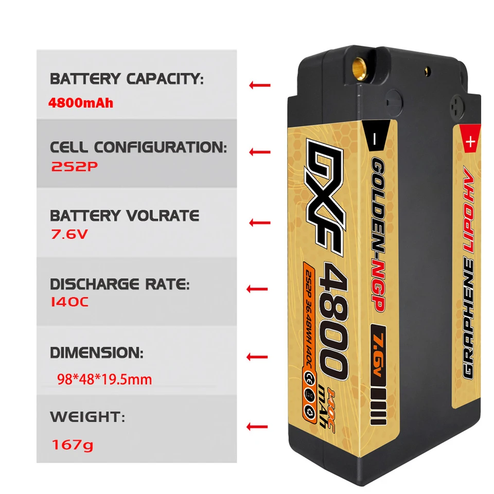 DXF Li-HV 7.6V 140C 4400mAh リポバッテリー 新品4本 Sa45f5812bd5e4514b3a11feee8f1a