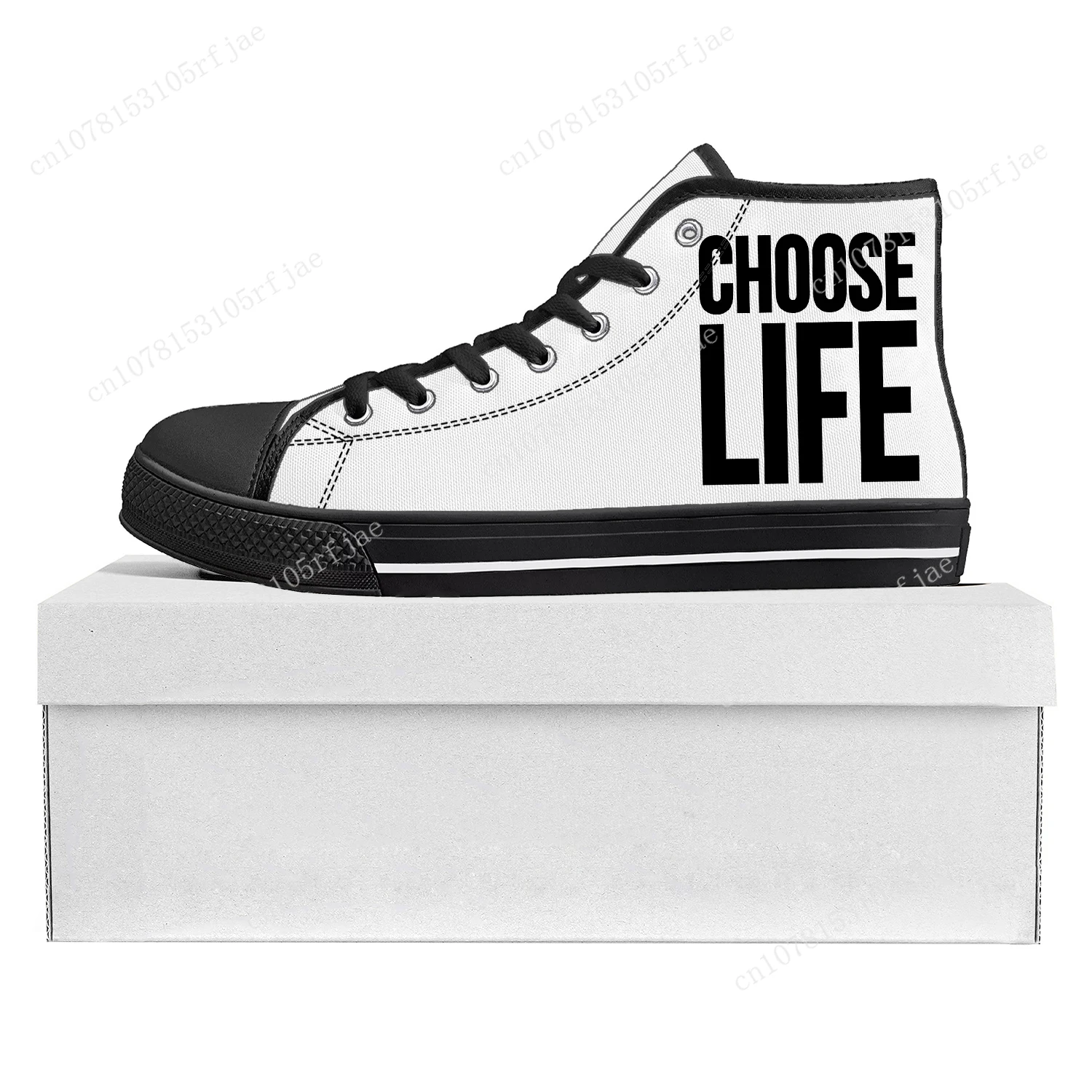 Choose Life Wham George Michael High Top High Quality Sneakers Mens Womens Teenager Canvas Sneaker Custom Shoe Couple Shoes