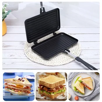 Padella a doppia faccia antiaderente Sandwich Maker Waffle Pancake Snack piastra pane Barbecue piatto cucina utensili da cucina 1
