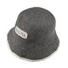 Wool felt sauna bucket hat for Russian Banya sauna hat gray for men and women 2