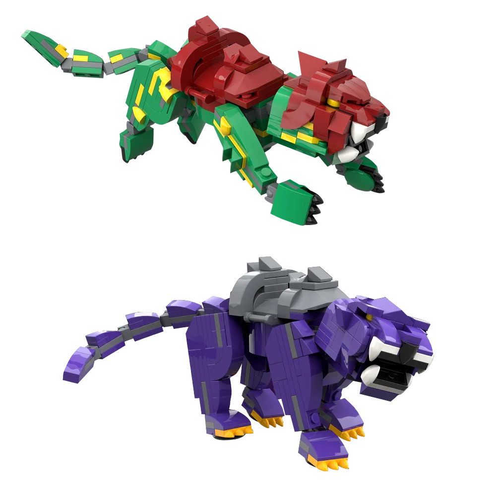 Gobricks Moc Movie Masters Of The Universe Battle Cat And Pantor Building Block Set Mecha Animal Education Brick Toys Regalo Per Bambini