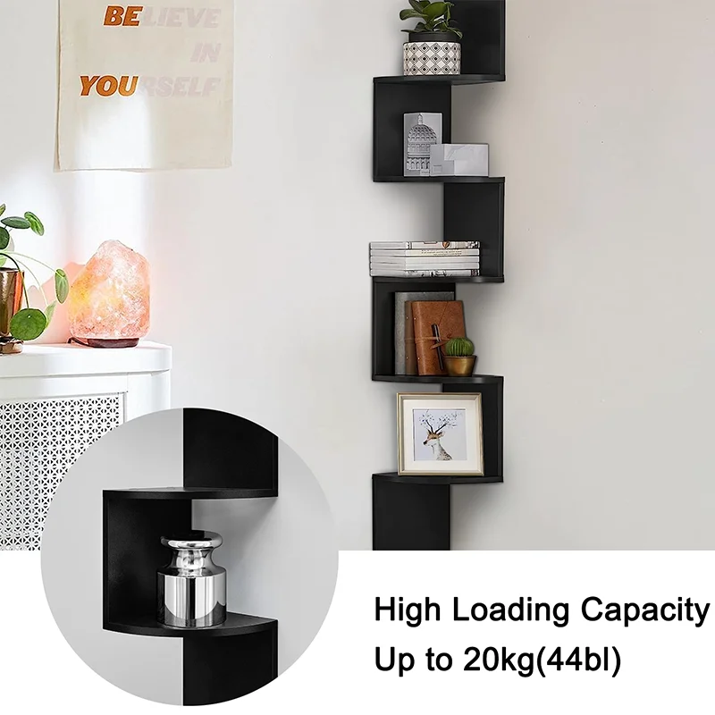 3/5 Layers Corner Storage Shelf Floating Shelves Home Decorations Wall Shelf Corner Bookshelf Kitchen Organizers - Image 2
