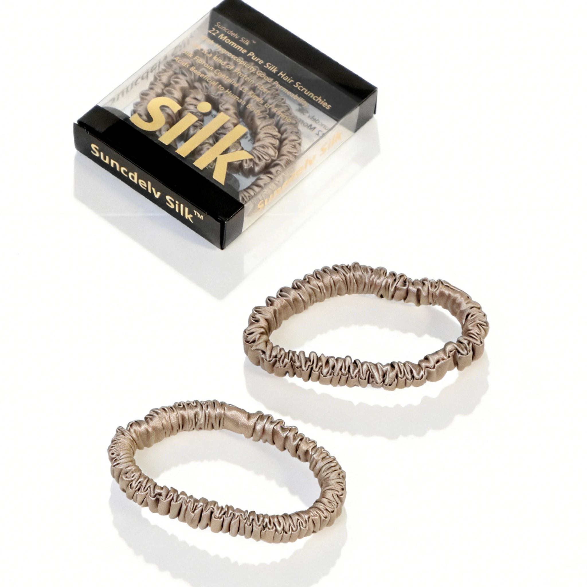 Luxurious Mulberry Silk Skinny Scrunchies Set – Anti-Crease, Gentle & Durable Hair Accessory