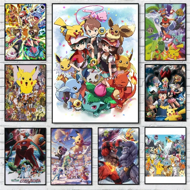 Pokémon: Pôster/Mural com imagens de todos os pokémons