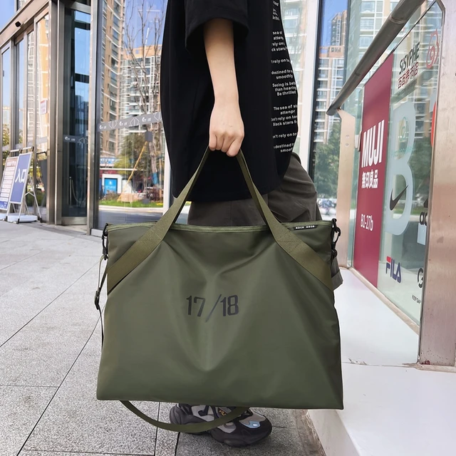 S tan nylon tote bag