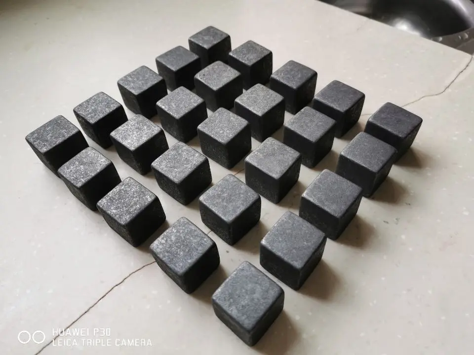 Shungite Stone Cube 25-31mm EMF 보호 크리스탈 치유 블랙 락 클렌징