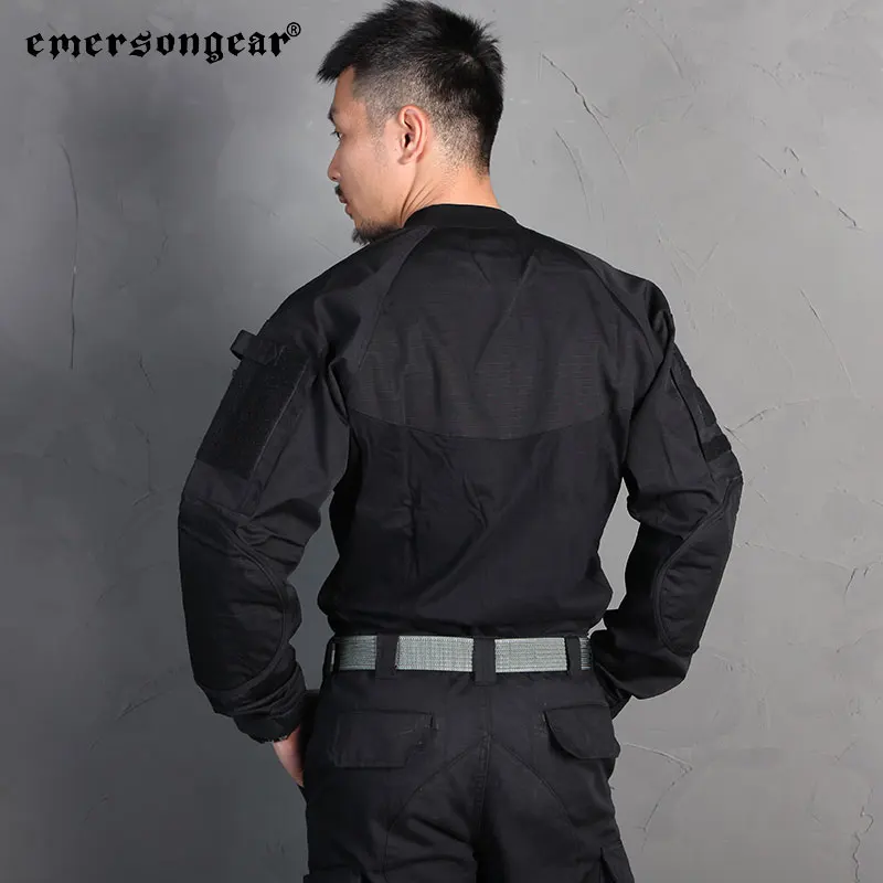 Emersongear 전술 전투 셔츠, 긴 소매 카모플라주 티셔츠, 남성 야외 사냥 티셔츠, 하이킹 의류, EM8518 BK
