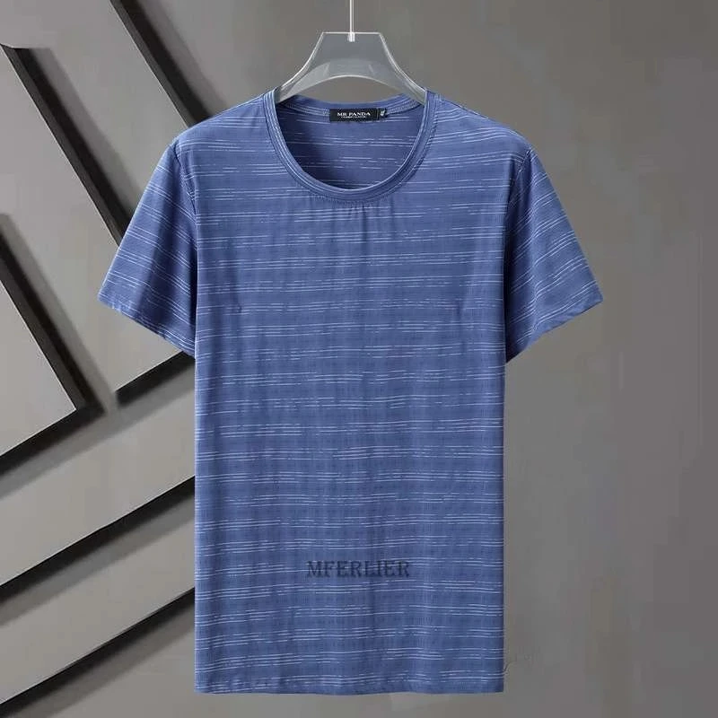 

Летняя женская быстросохнущая футболка в полоску, 6xl, 8xl, 9XL, 11XL, мужская Свободная Повседневная футболка с коротким рукавом