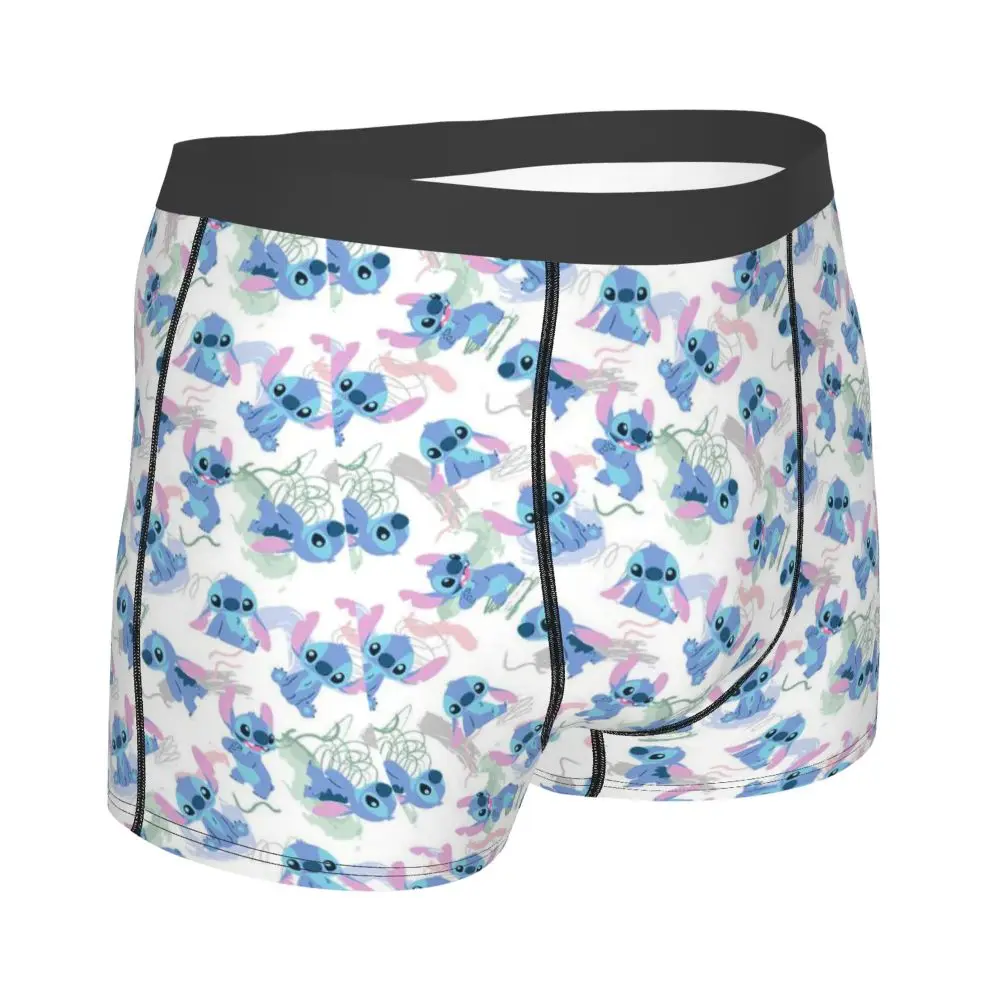Custom Stitch Lion Cute Boxers Shorts Men's Disney Movie Briefs Underwear Fashion Underpants