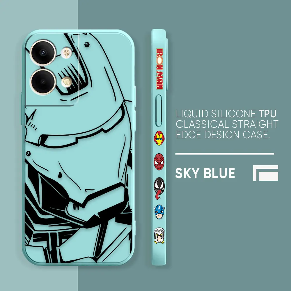 thumbnail image 1 of Case For OPPO RENO 8 7 9 6 7SE 5 4 4SE 4 3 4G 5G PRO PLUS Colour Simple Liquid Silicone Case Marvel Iron Man Comics, 1 of 5