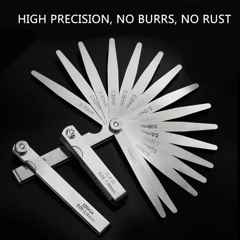 Feelers Gauges 0.01-1mm/0.05-0.50mm/0.05-1.00mm/0.02-1.00mm Thickness Gauges Gaps Filler Feelers Woodworking