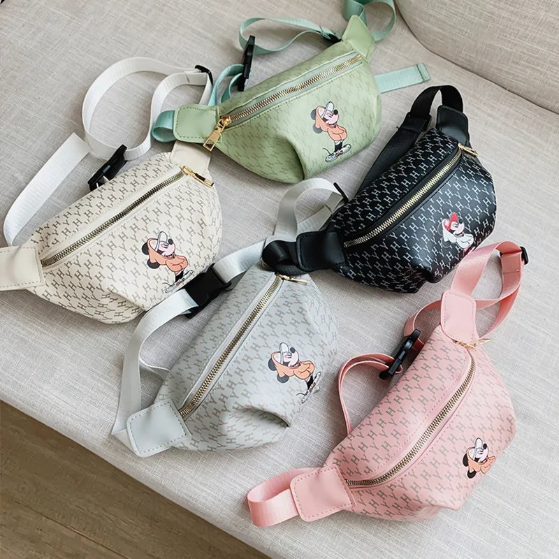 

Детская нагрудная сумка Disney для девочек, водонепроницаемый поясной кошелек из искусственной кожи с надписью NY, Корейская сумочка кросс-боди для девушек