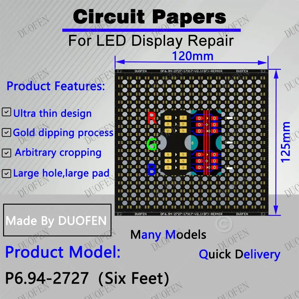 P6.94-2727（Six Feet） Circuit Paper，120X125mm ,Used for repairing damaged PCB pads