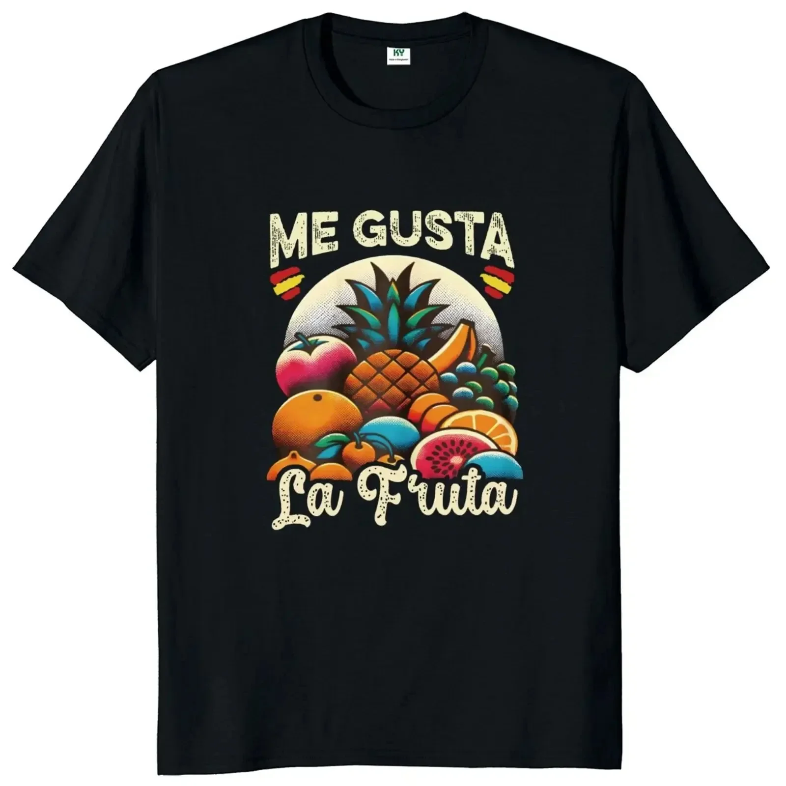 thumbnail image 1 of Camisetas clásicas "Me gusta la fruta", divertidas camisetas con memes españoles para hombres y mujeres, camisetas unisex, ropa de calle de verano, 1 of 4