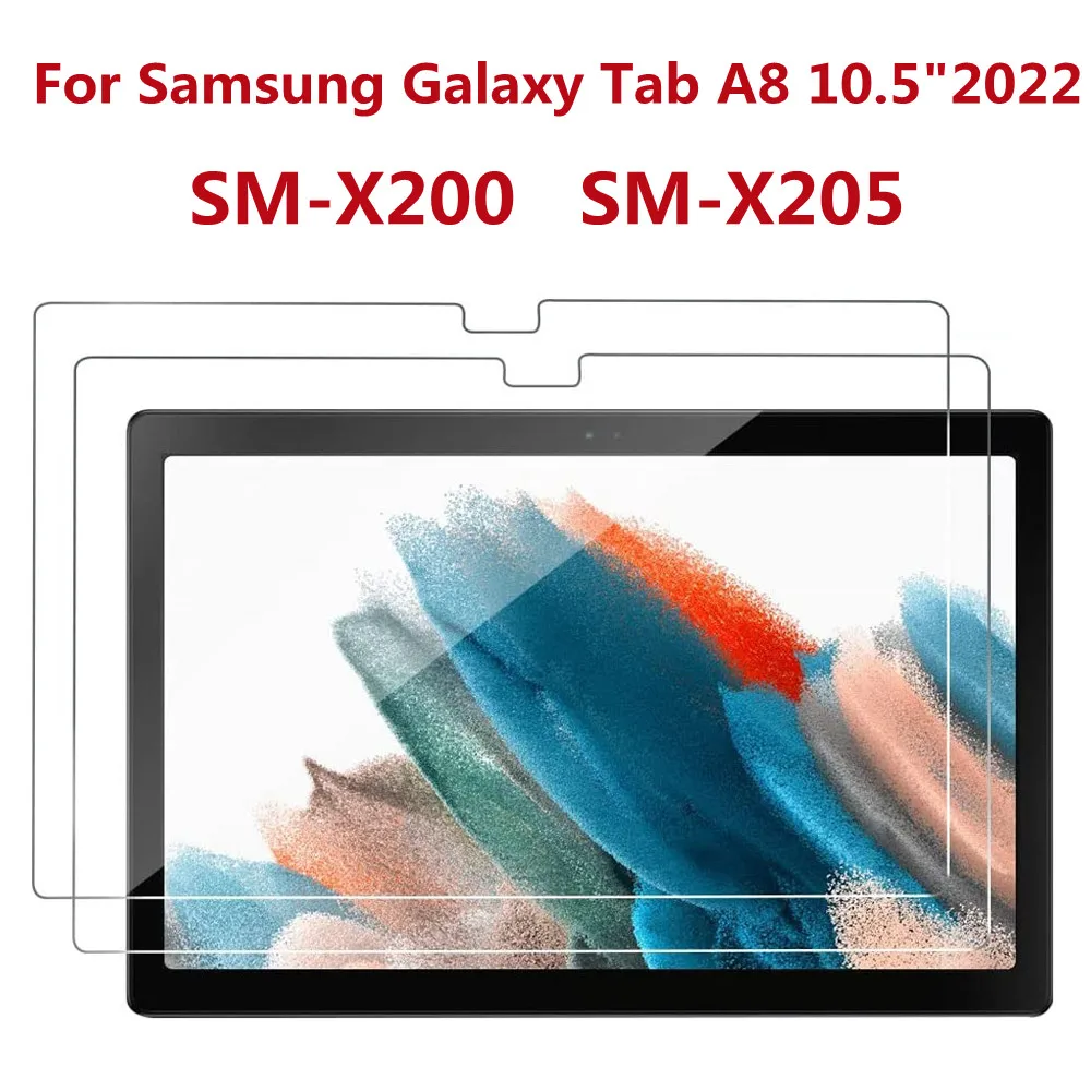 phone and tablet stand 2 Pack Tablet Screen Protectors For Samsung Galaxy Tab A8 10.5 Inch 2022 Protective SM-X200 X205 Bubble Free Tempered Glass Film tablet touch pens Tablet Accessories