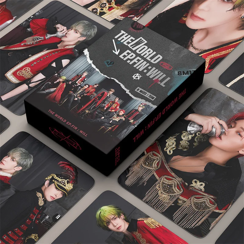

55 шт./набор Альбом KPOP ATEEZ THE WORLD EP. Плавник: карта уилла ломо самодельная периферическая Yunho Seonghwa Yeosang открытка фотокарточка
