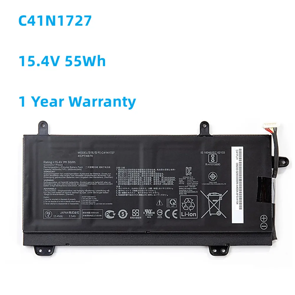 

15.4V 55Wh C41N1727 0B200-02900000 Laptop Battery For Asus ROG Zephyrus M GM501 GM501G GM501GM GM501GS GU501 GU501GM