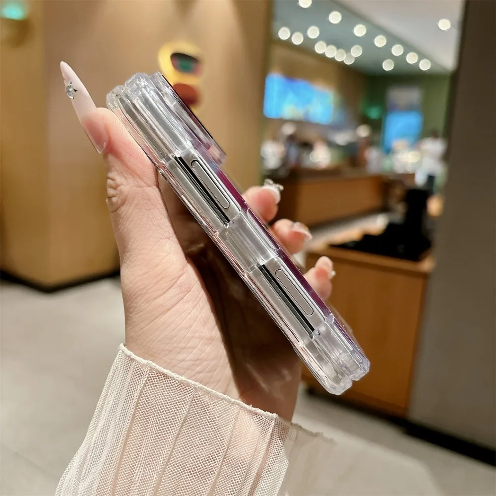 Duo Fold Transparent Magnetic Phone Case with Magsafe Wireless Charging Compatibility