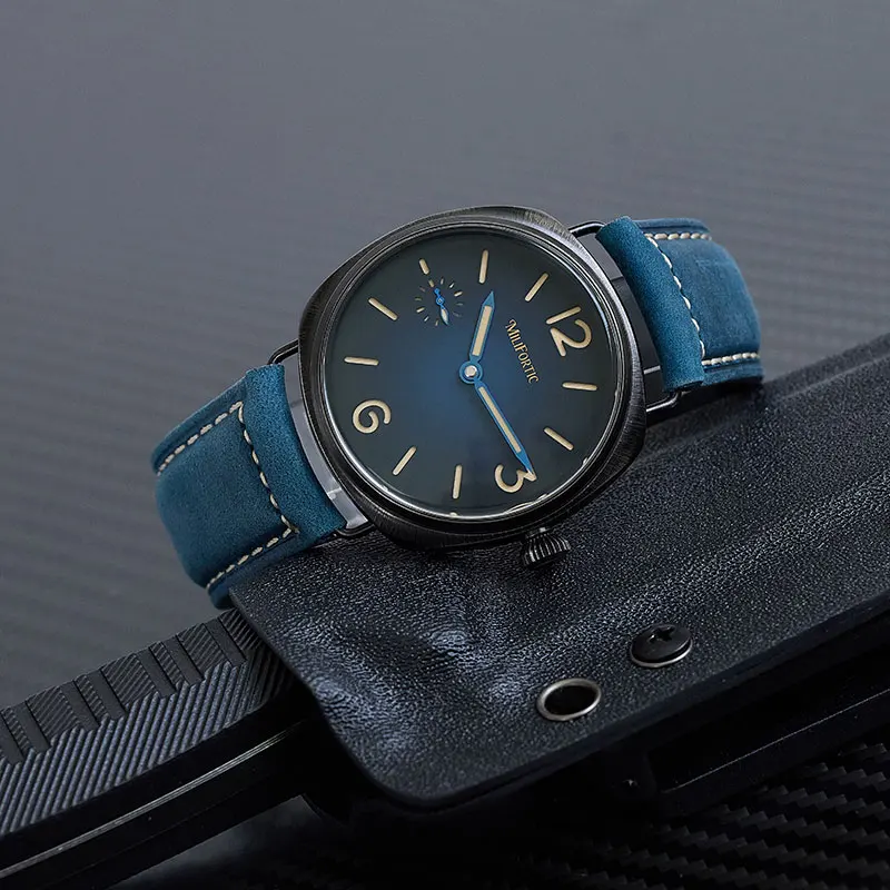 Milifortic E064 Manual Wind Mechanical Watches Luminous 44mm Sandwich Dial Homage Retro Wristwatches for Men - 2